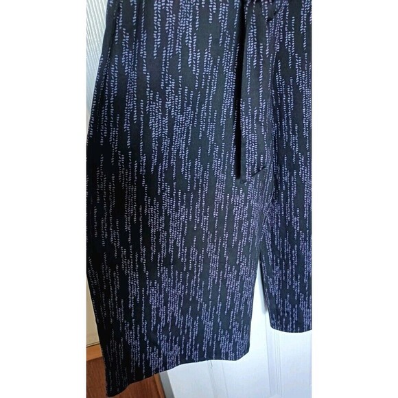 Apt. 9 Wide Leg Romper Size XL Cropped Black Gray Textured Print Tie Belt New - Picture 7 of 8